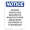 Signmission OSHA Notice Sign, Hearing Protection Required In, 10in X 7in Rigid Plastic, 7" W, 10" H, Portrait OS-NS-P-710-V-13384 - alternate 1